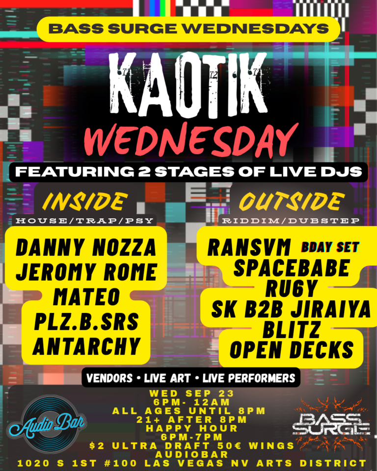 BASS SURGE WEDNESDAYS event poster