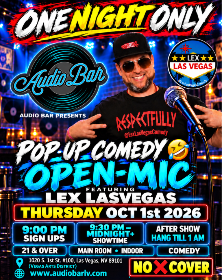 pop-up comedy open mic event poster